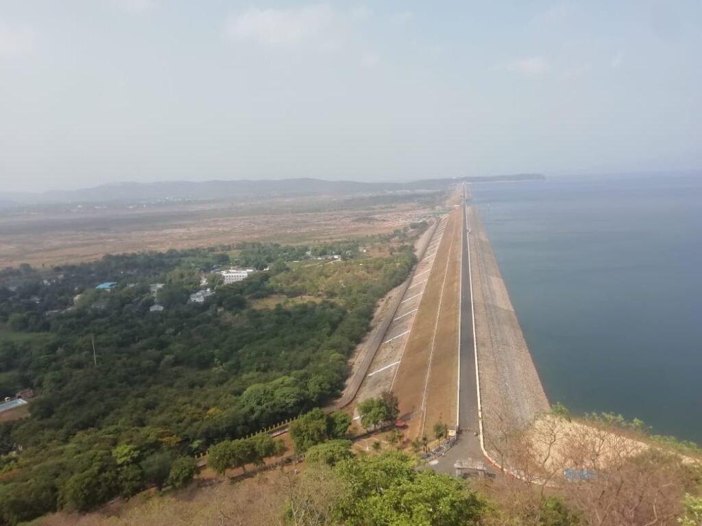 A view of HiraKud Dam from Gandhi Tower