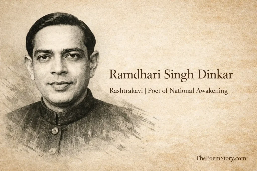 Ramdhari Singh Dinkar portrait featured image with title Rashtrakavi Poet of National Awakening