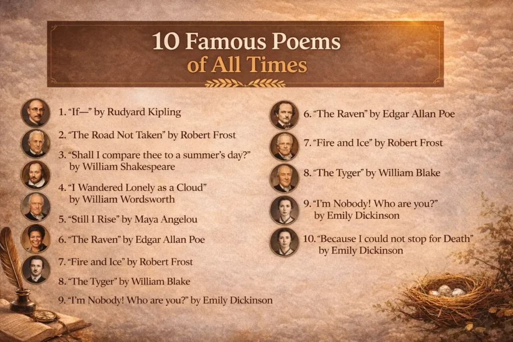10 famous poems of all times