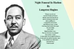 Night Funeral In Harlem by Langston Hughes. Image of Langston Hughes with lines from his poem Night Funeral