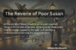 image depicting the scene from The Reverie of Poor Susan. It captures the contrast between the London street at dawn and Susan’s nostalgic vision of the countryside.