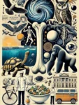 DALL·E 2025-03-02 16.08.37 - A visually engaging web story poster featuring a mix of fascinating elements_ a majestic tortoise symbolizing longevity, a towering femur bone represe