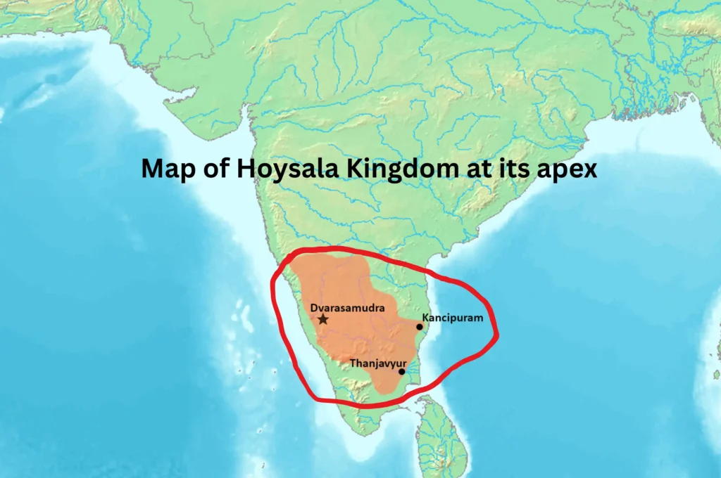 The Hoysala Empire: A Comprehensive Historical Analysis 3 Map of the Hoysala Kingdom at its apex