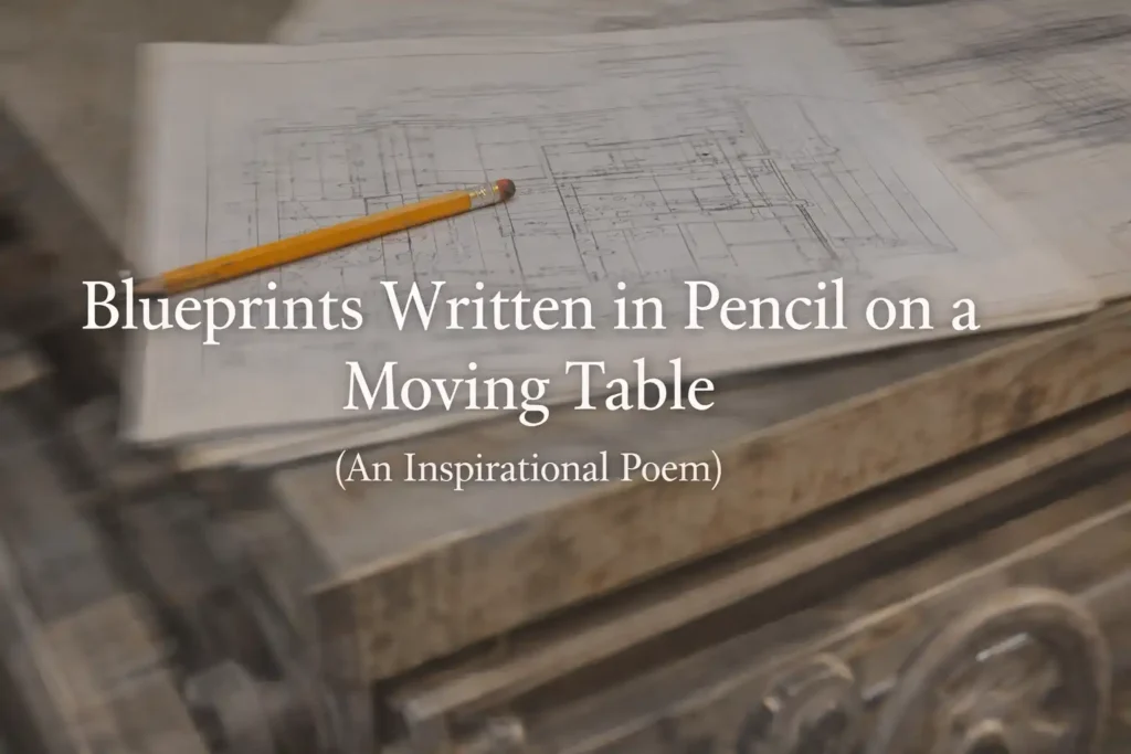 Blueprints Written in Pencil on a Moving Table  An Inspirational Poem