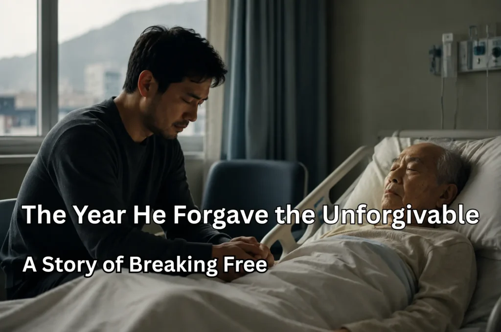 A Story of Breaking Free: A son holding his dying father's hand in a hospital room, choosing forgiveness after years of estrangement