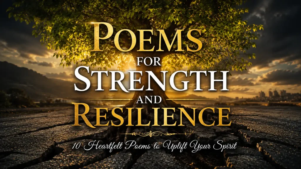 10 Heartfelt Poems for Strength and Resilience to Uplift Your Spirit 10 Poems for Strength and Resilience featuring a majestic tree growing through cracked concrete, symbolizing hope, inner strength, and overcoming adversity
